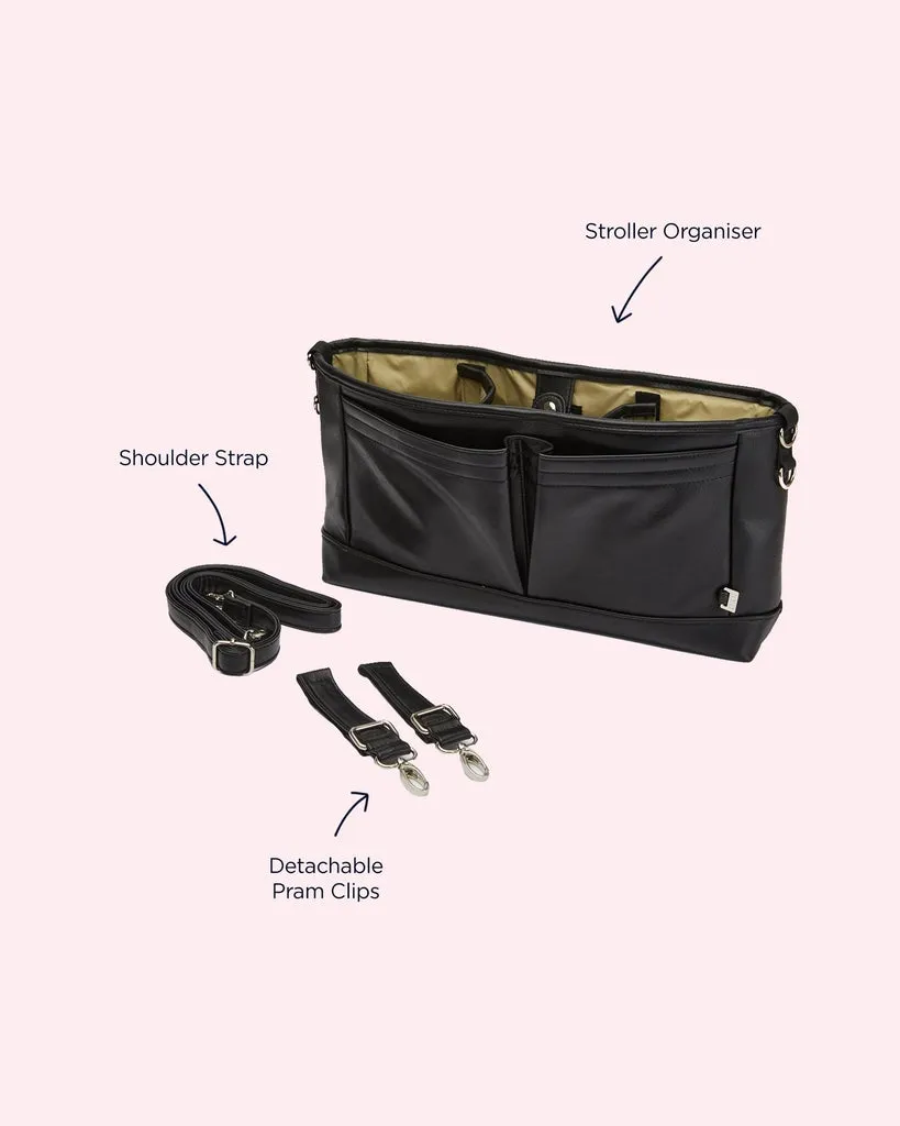 Stroller Organiser/Pram Caddy - Black