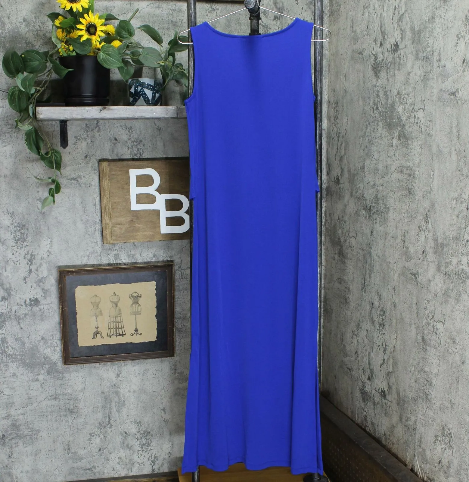Susan Graver Women's Sleeveless Liquid Knit Tiered Maxi Dress
