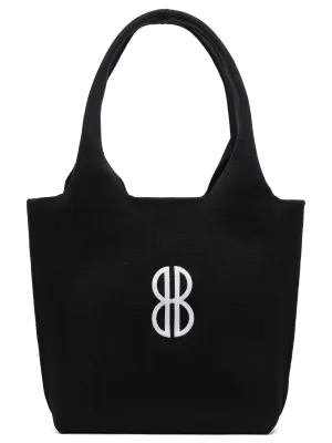 Sutton City Tote - Black Solid Monogram - Medium