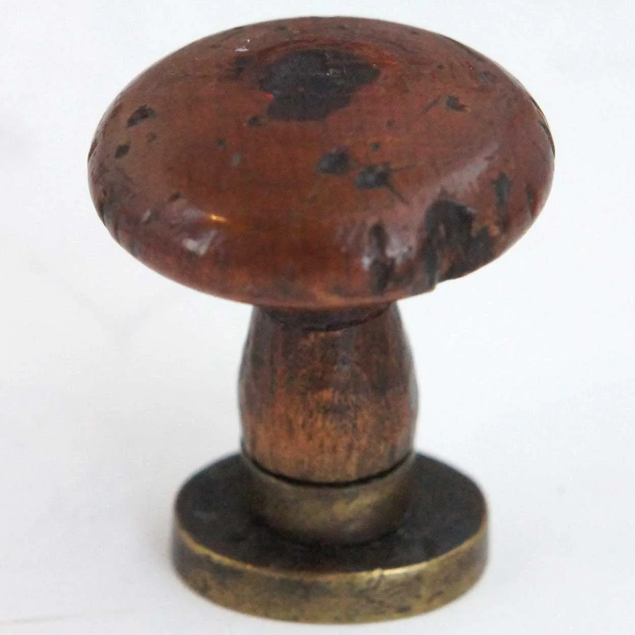Swedish Walnut Handled Brass Wax Letter Seal