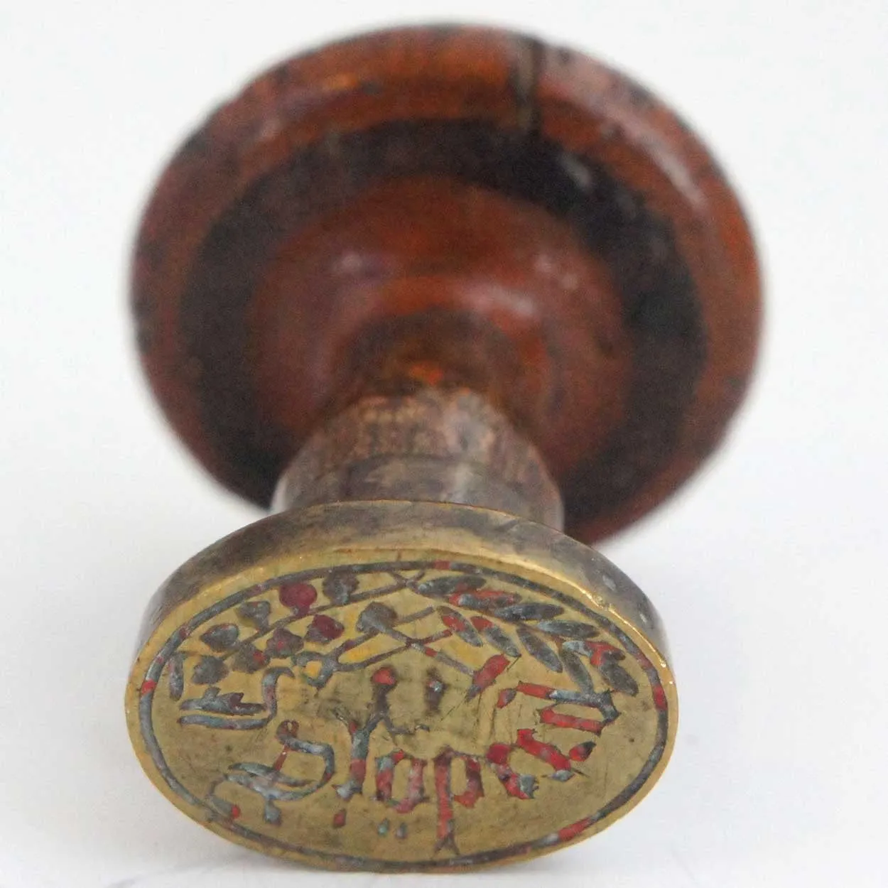 Swedish Walnut Handled Brass Wax Letter Seal