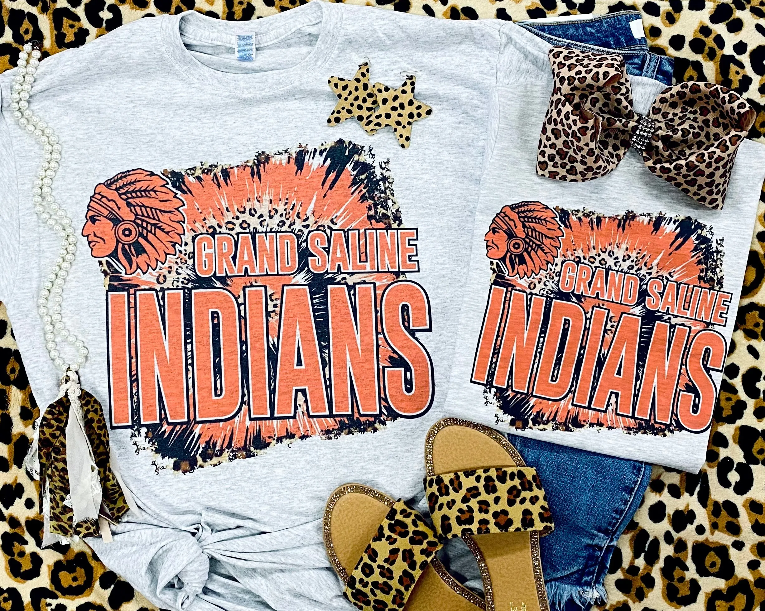 Swirl Leopard Tie Dye School Spirit Tee