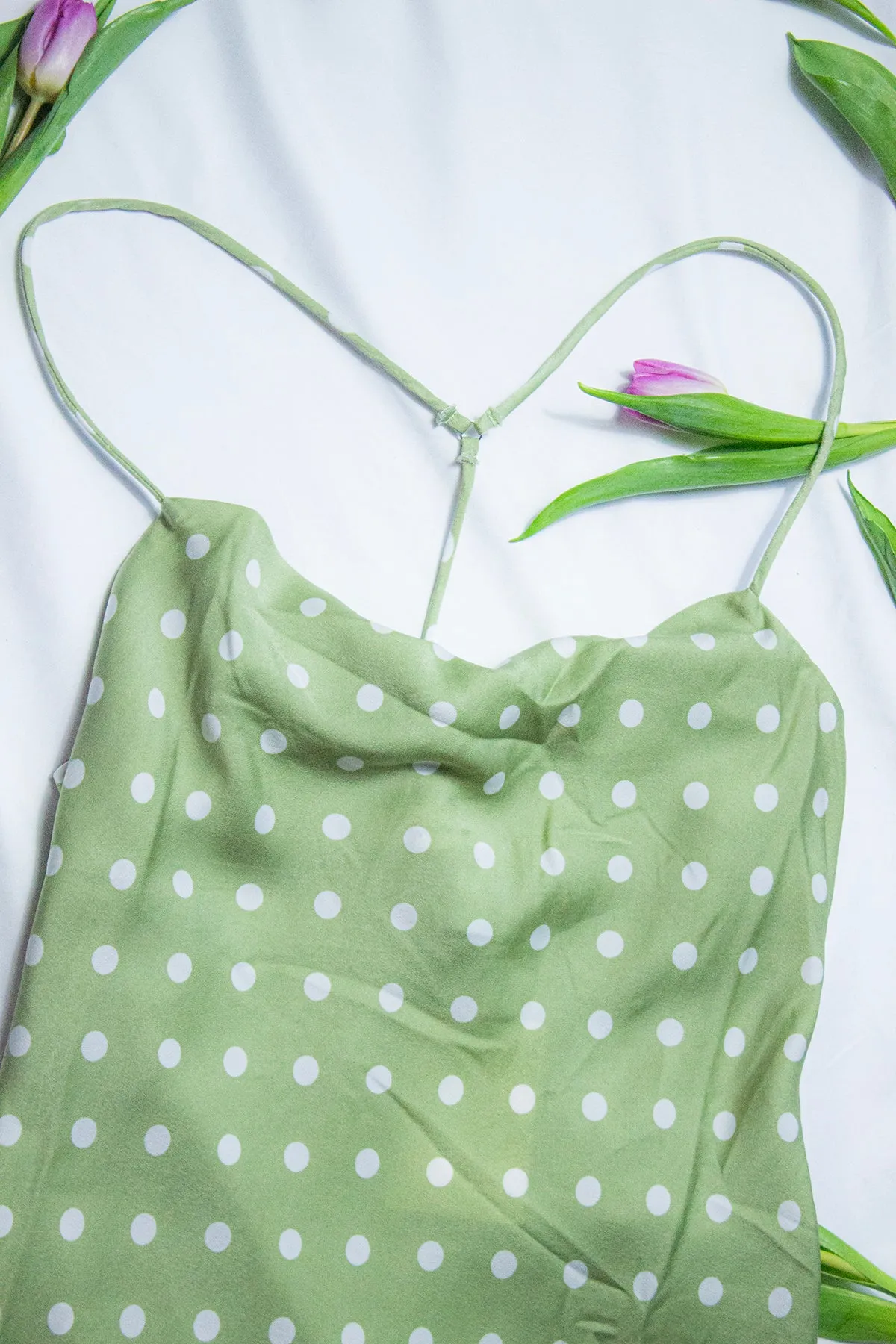 T Bar Back Satin Mini Slip Dress