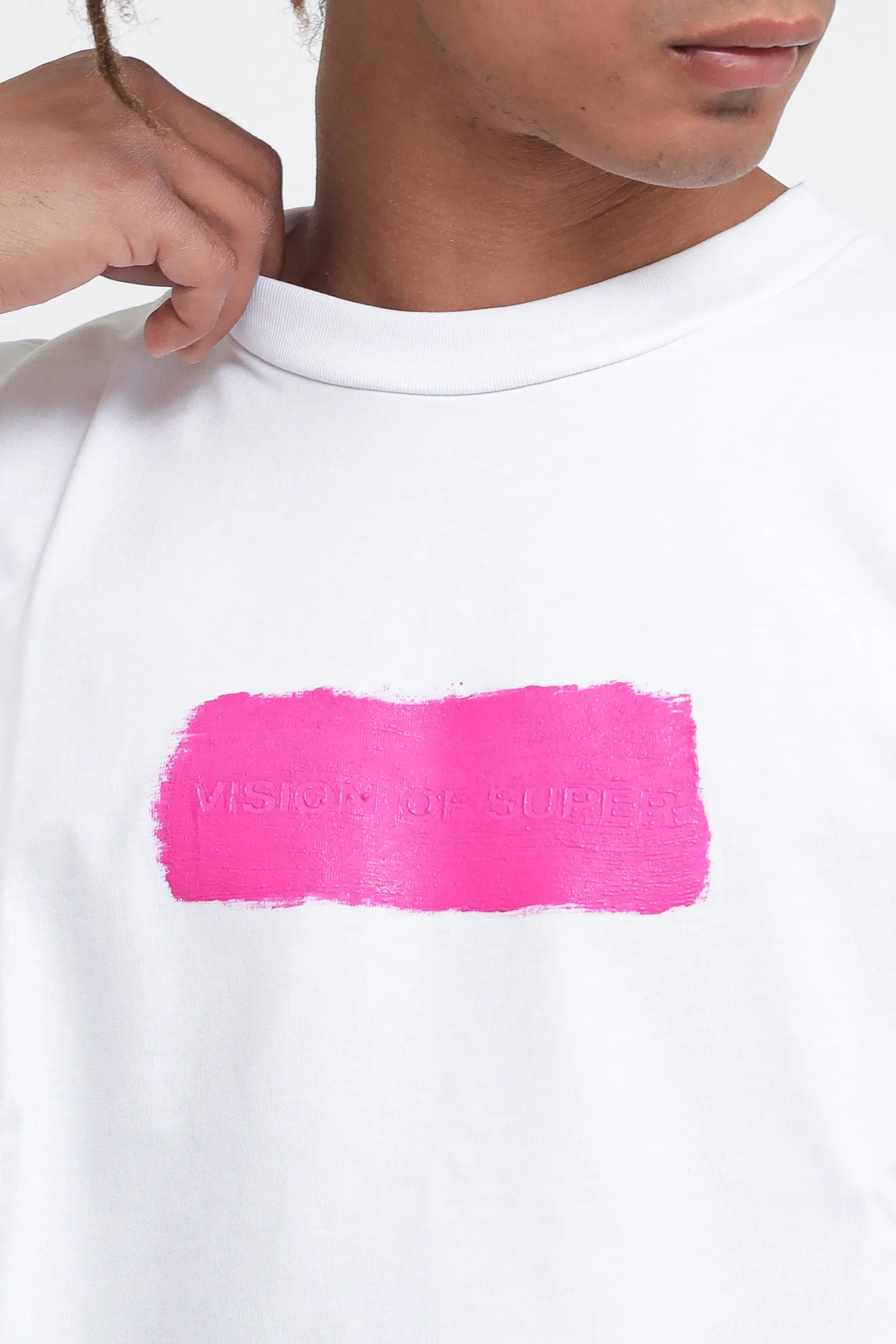 T-shirt With Fuxia Coating - White