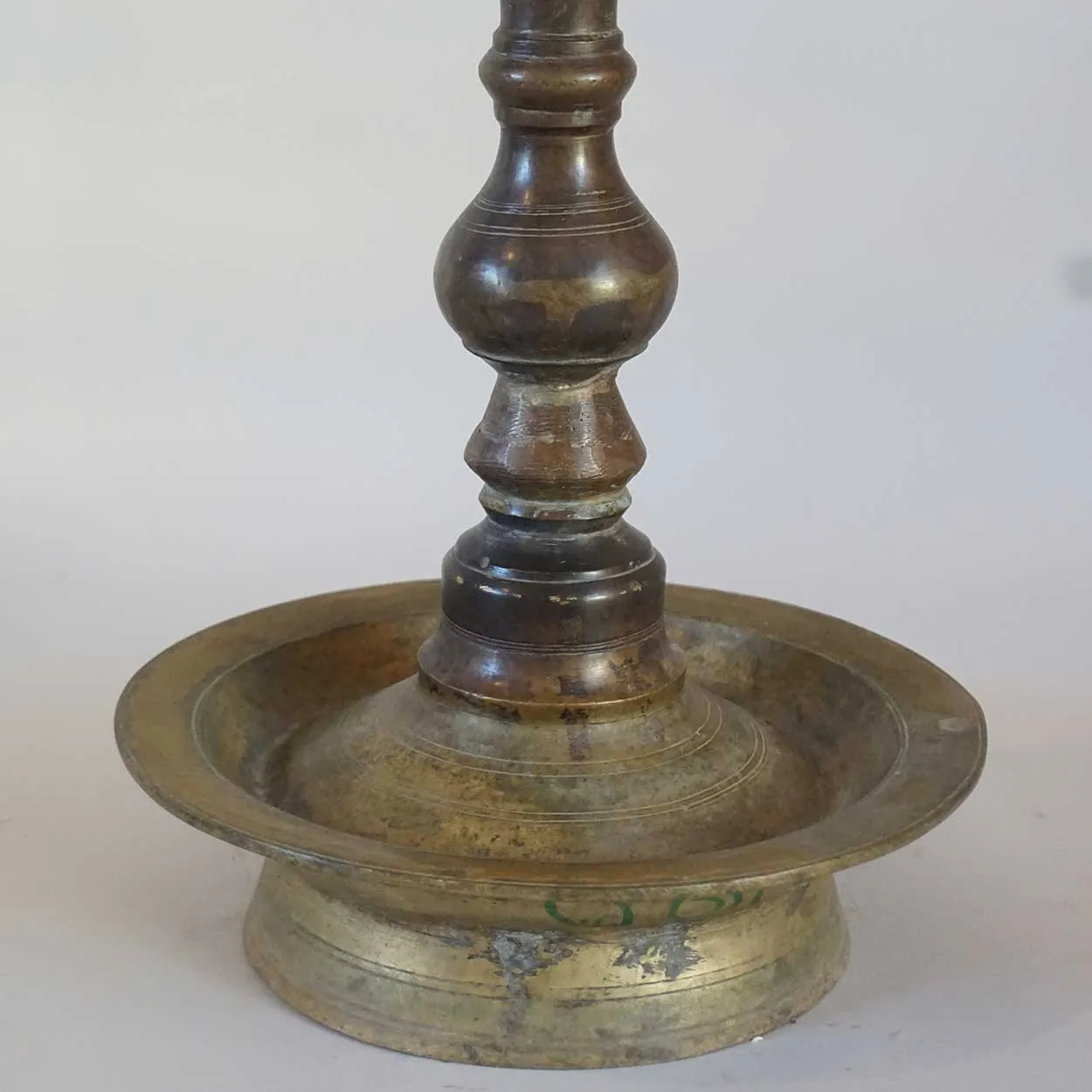Tall South Indian Brass Diya Oil Lamp