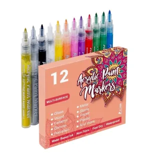 The Art Journey 12 Pack Acrylic Paint Makers 0.7mm ART003