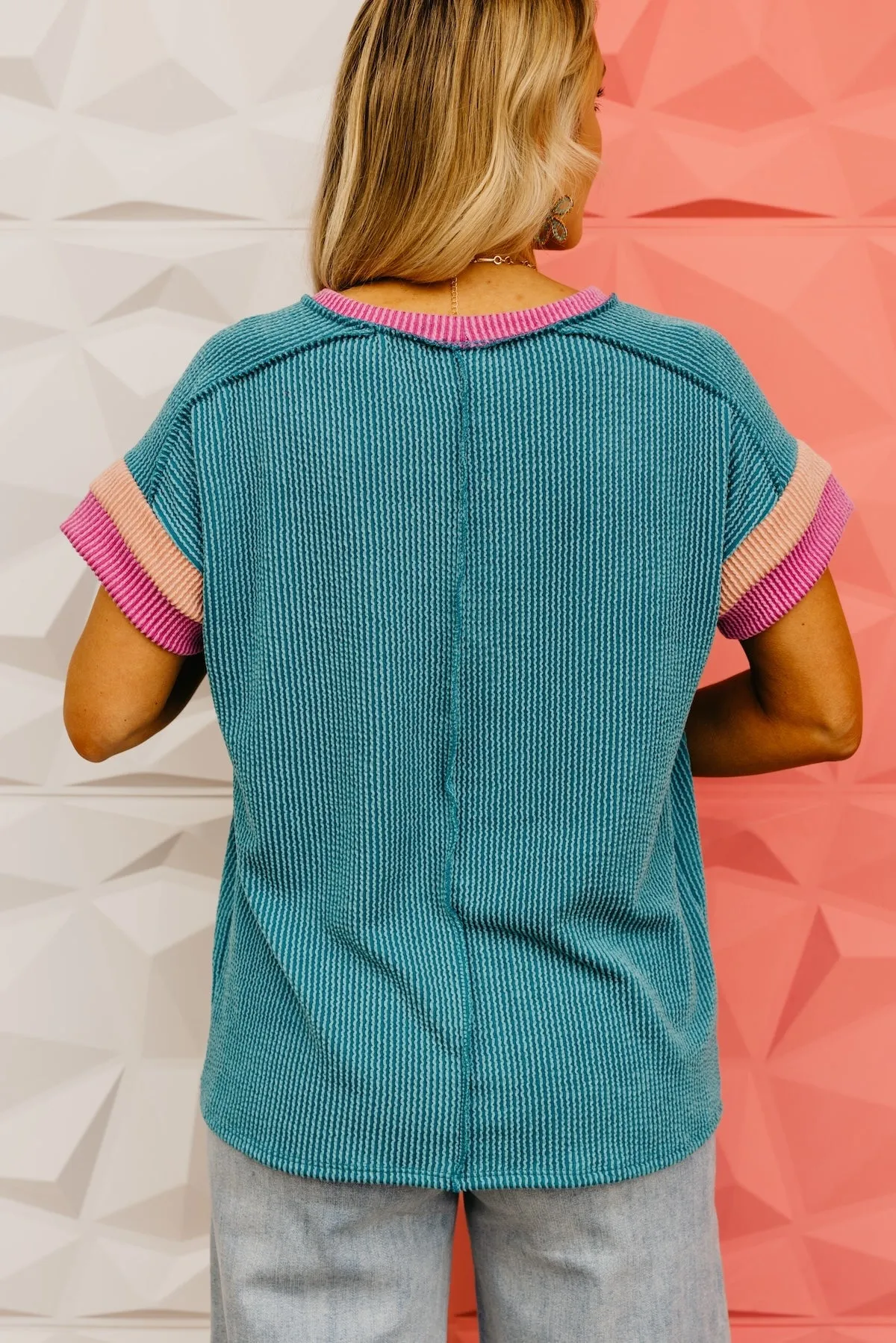 The Cadence Ribbed Color Block Top