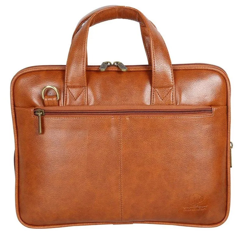 THE CLOWNFISH Cadmus Laptop Messenger Bag - Expandable, Stylish | Adjustable Strap | 12 inch | Tan