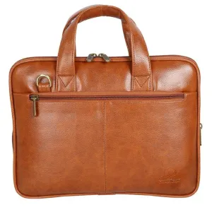 THE CLOWNFISH Cadmus Laptop Messenger Bag - Expandable, Stylish | Adjustable Strap | 12 inch | Tan