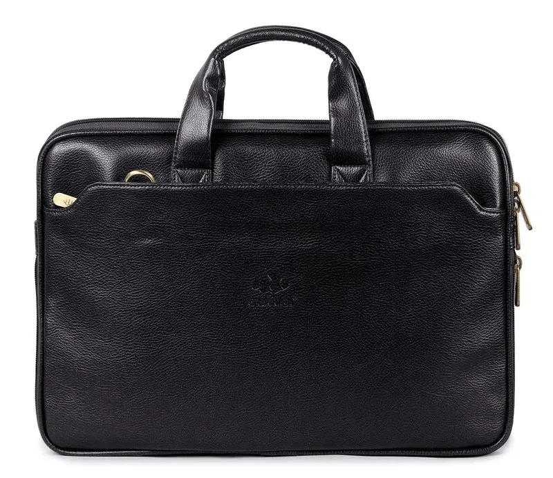 THE CLOWNFISH Laptop Messenger Bag - Expandable, Water Resistant | 12 inch | Black
