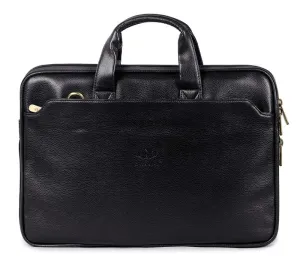 THE CLOWNFISH Laptop Messenger Bag - Expandable, Water Resistant | 12 inch | Black