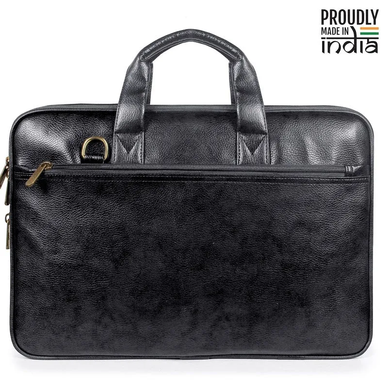 THE CLOWNFISH Laptop Messenger Bag - Expandable, Water Resistant | 12 inch | Black