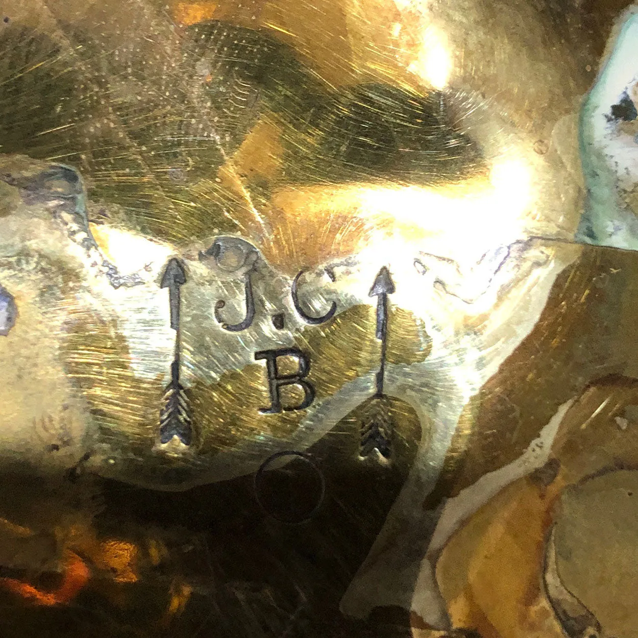 Three English and Chinese Brass and Copper Teapots and Two Strainers