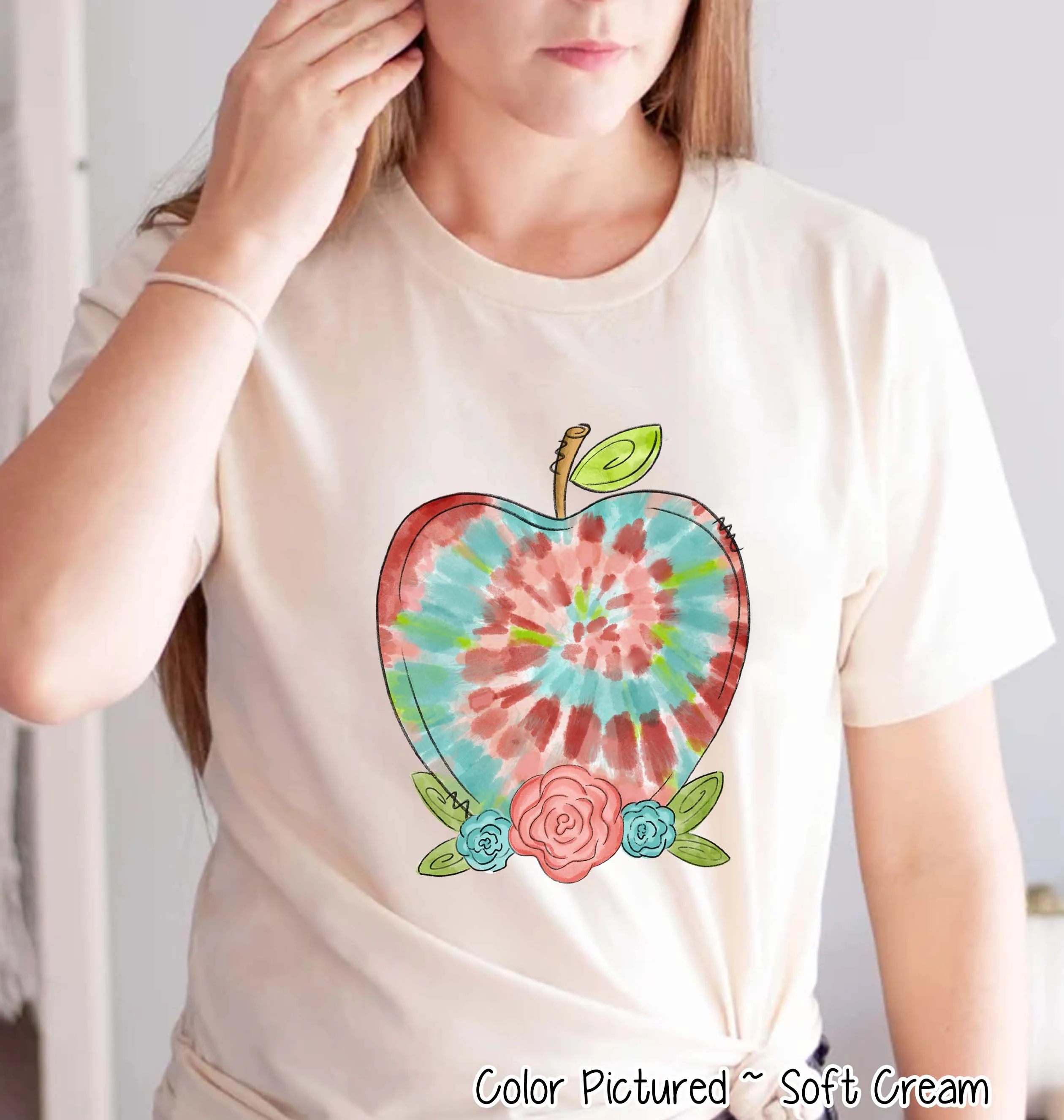Tie Dye Apple Back to School Tee