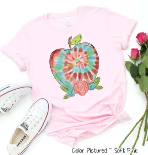Tie Dye Apple Back to School Tee