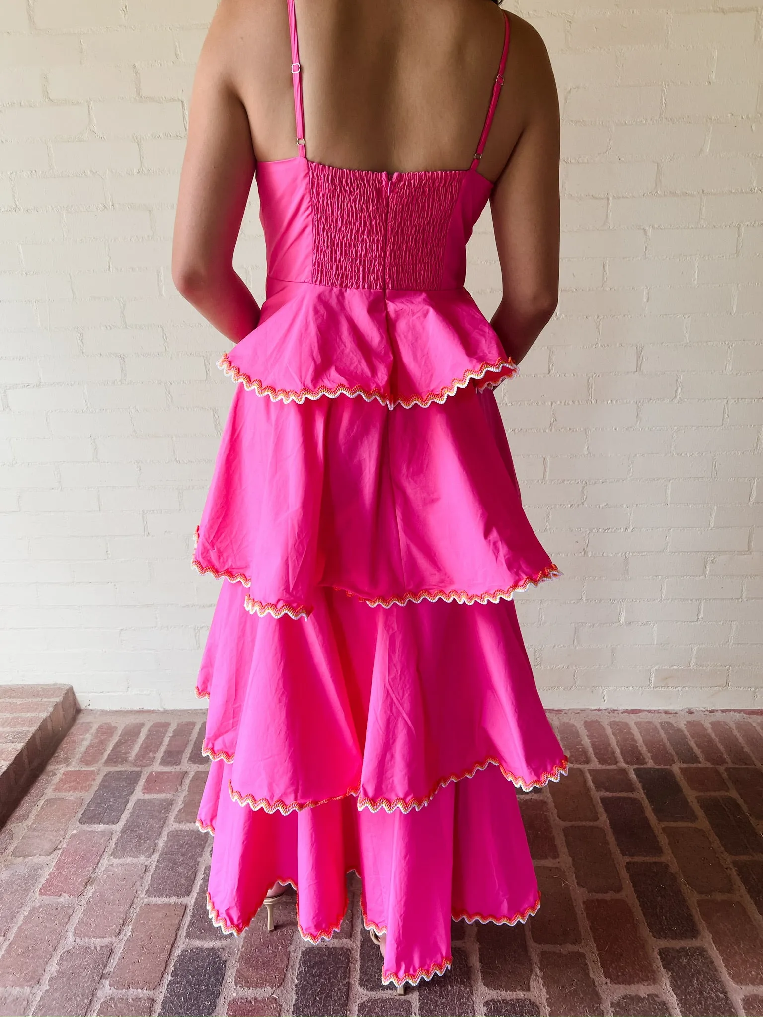 Tiered Maxi Dress w/Ric Rac Trim