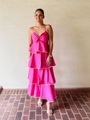 Tiered Maxi Dress w/Ric Rac Trim