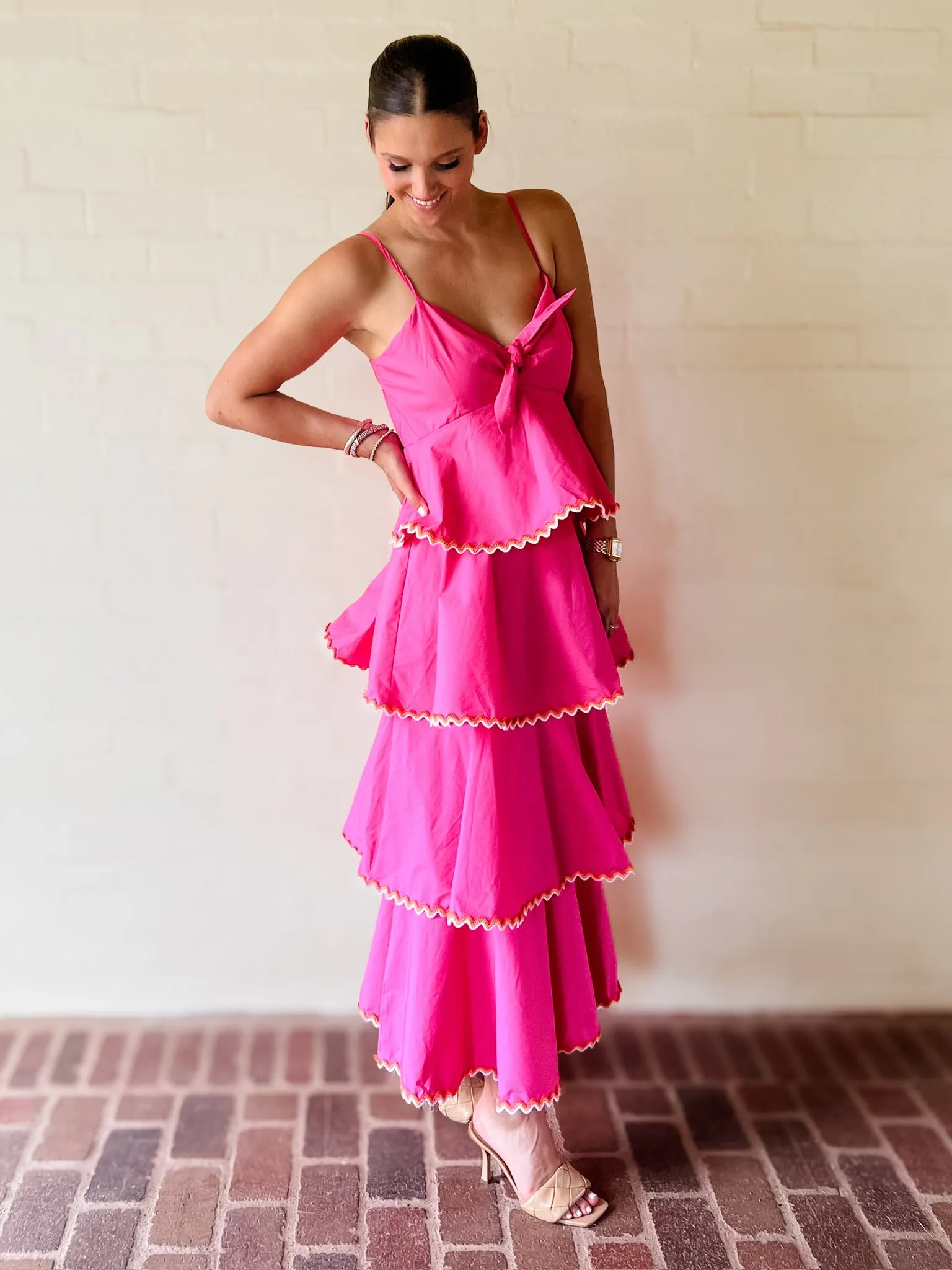 Tiered Maxi Dress w/Ric Rac Trim