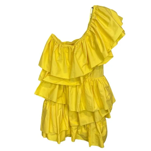 Tuckernuck Hyacinth House Yellow Ruffle Sofie Mini Dress- XS