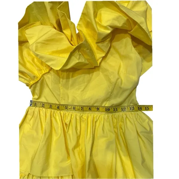 Tuckernuck Hyacinth House Yellow Ruffle Sofie Mini Dress- XS