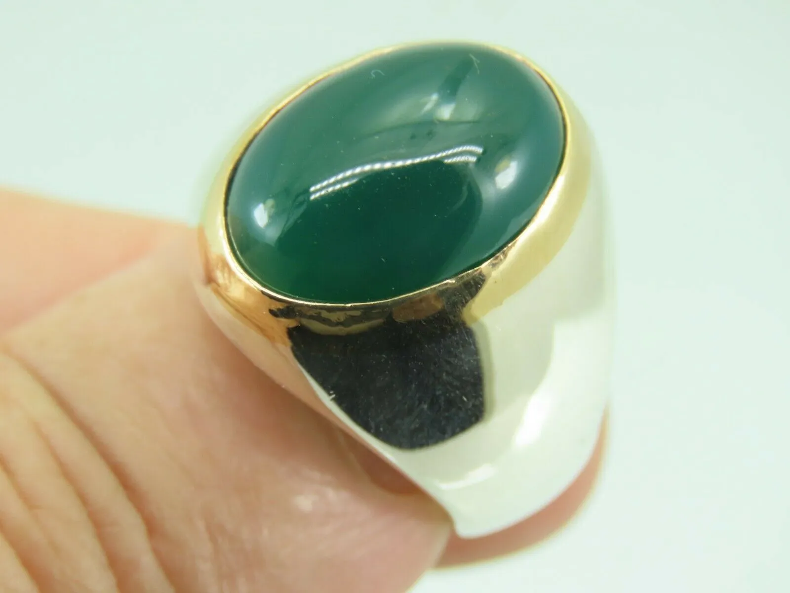 Turkish Handmade Jewelry 925 Sterling Silver Agate Stone Mens Rings