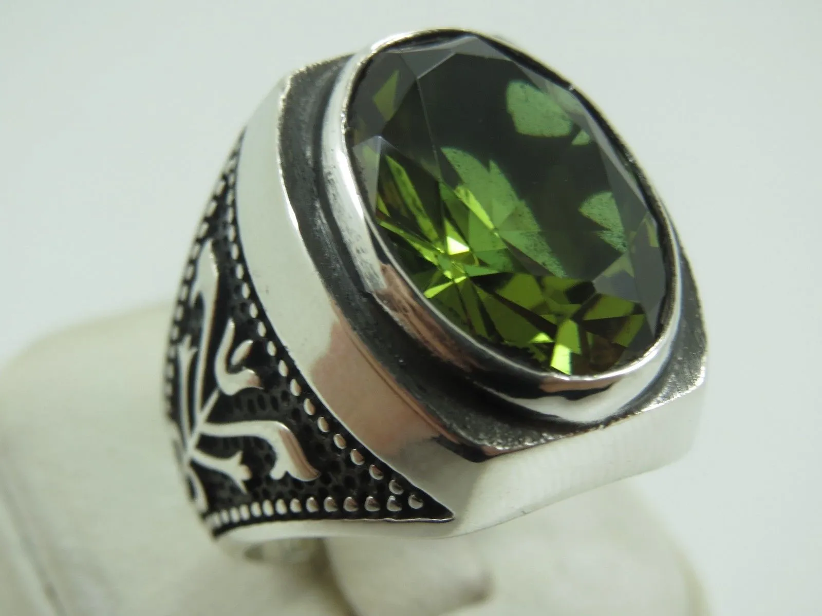 Turkish Handmade Jewelry 925 Sterling Silver Alexandrite Stone Mens Rings