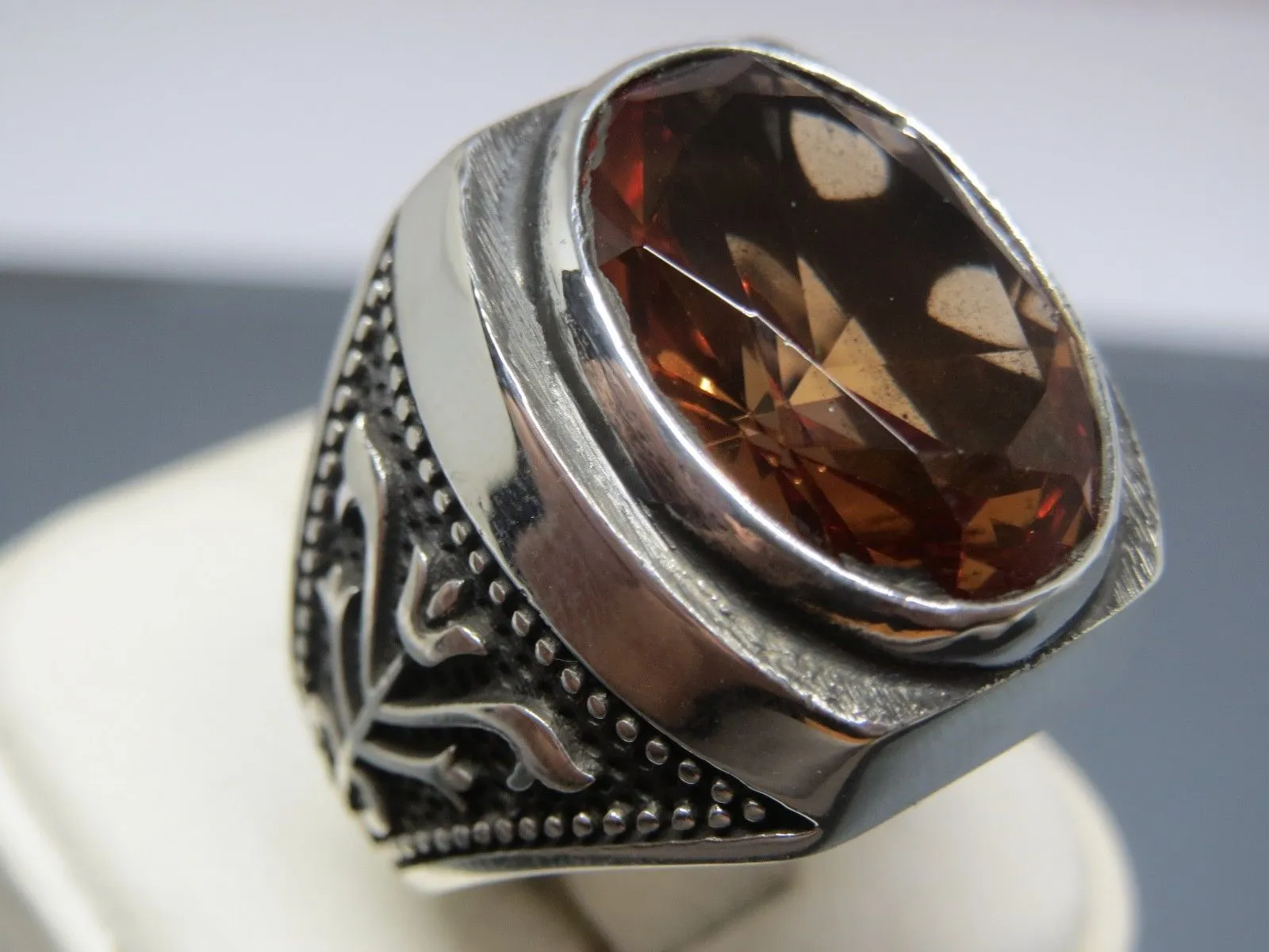 Turkish Handmade Jewelry 925 Sterling Silver Alexandrite Stone Mens Rings