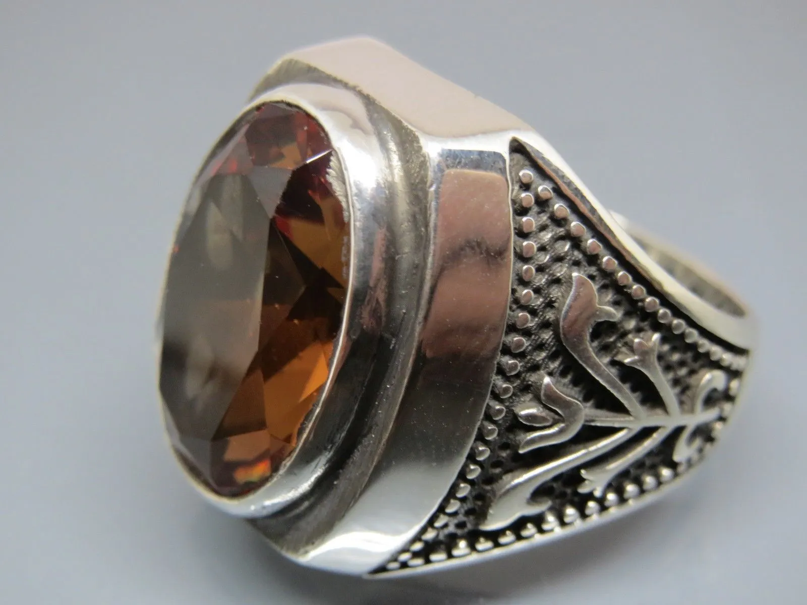 Turkish Handmade Jewelry 925 Sterling Silver Alexandrite Stone Mens Rings