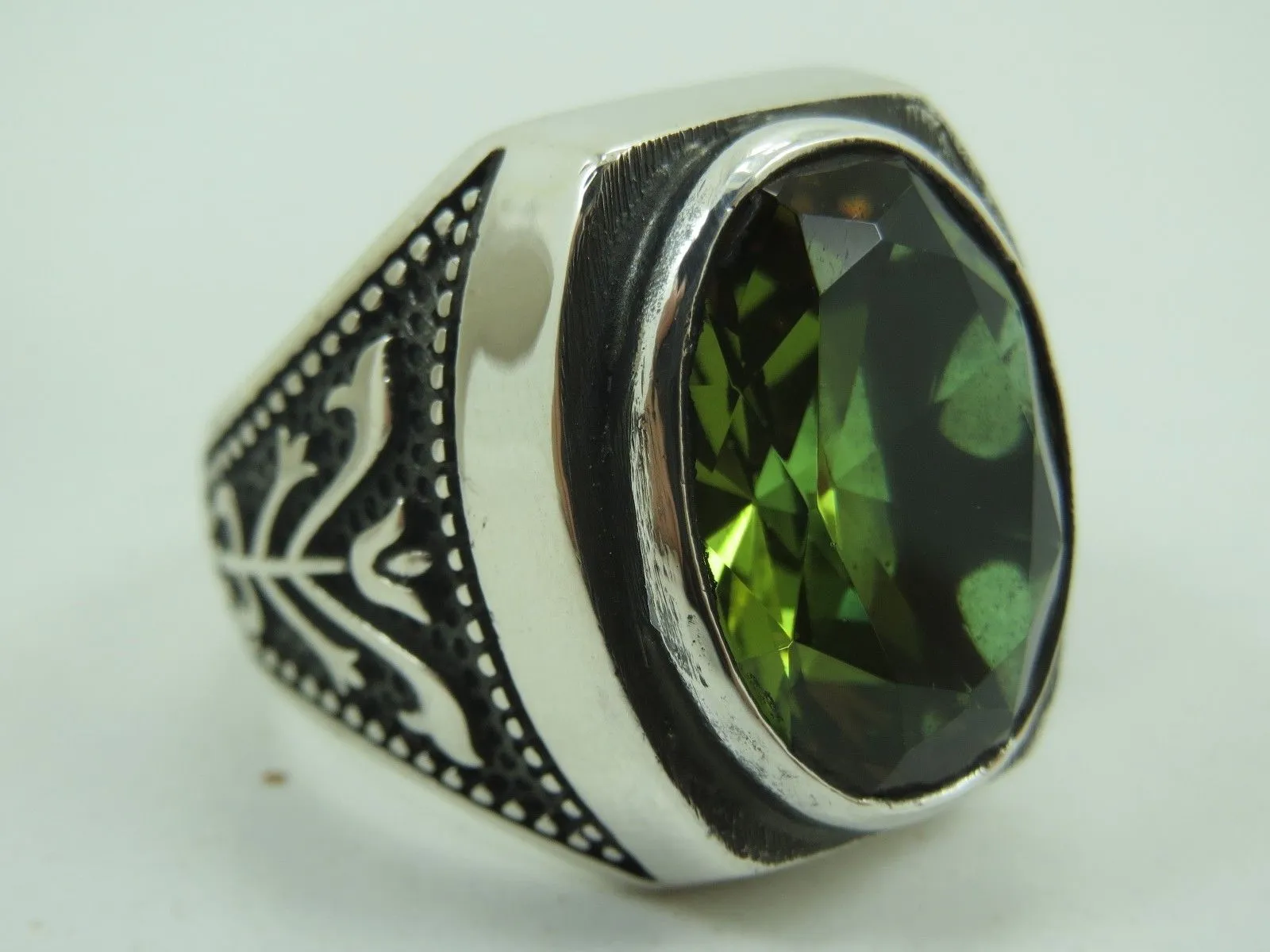 Turkish Handmade Jewelry 925 Sterling Silver Alexandrite Stone Mens Rings