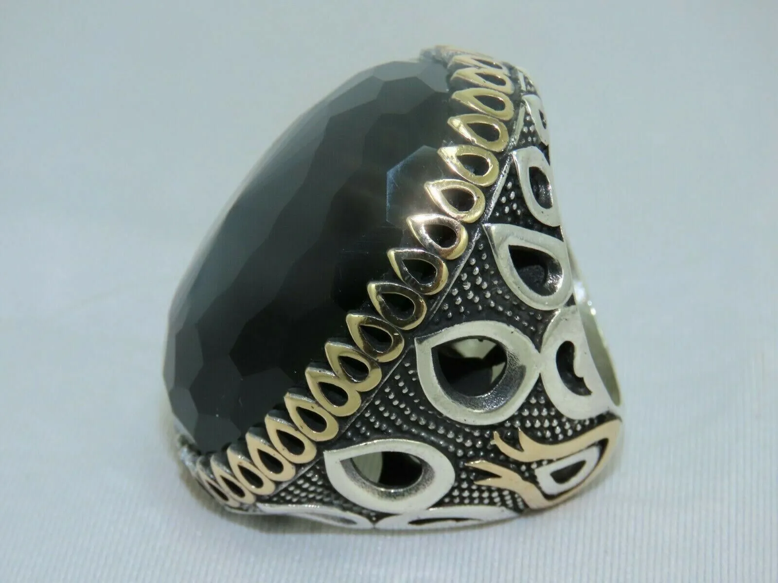 Turkish Handmade Jewelry 925 Sterling Silver Emerald Stone Mens Rings