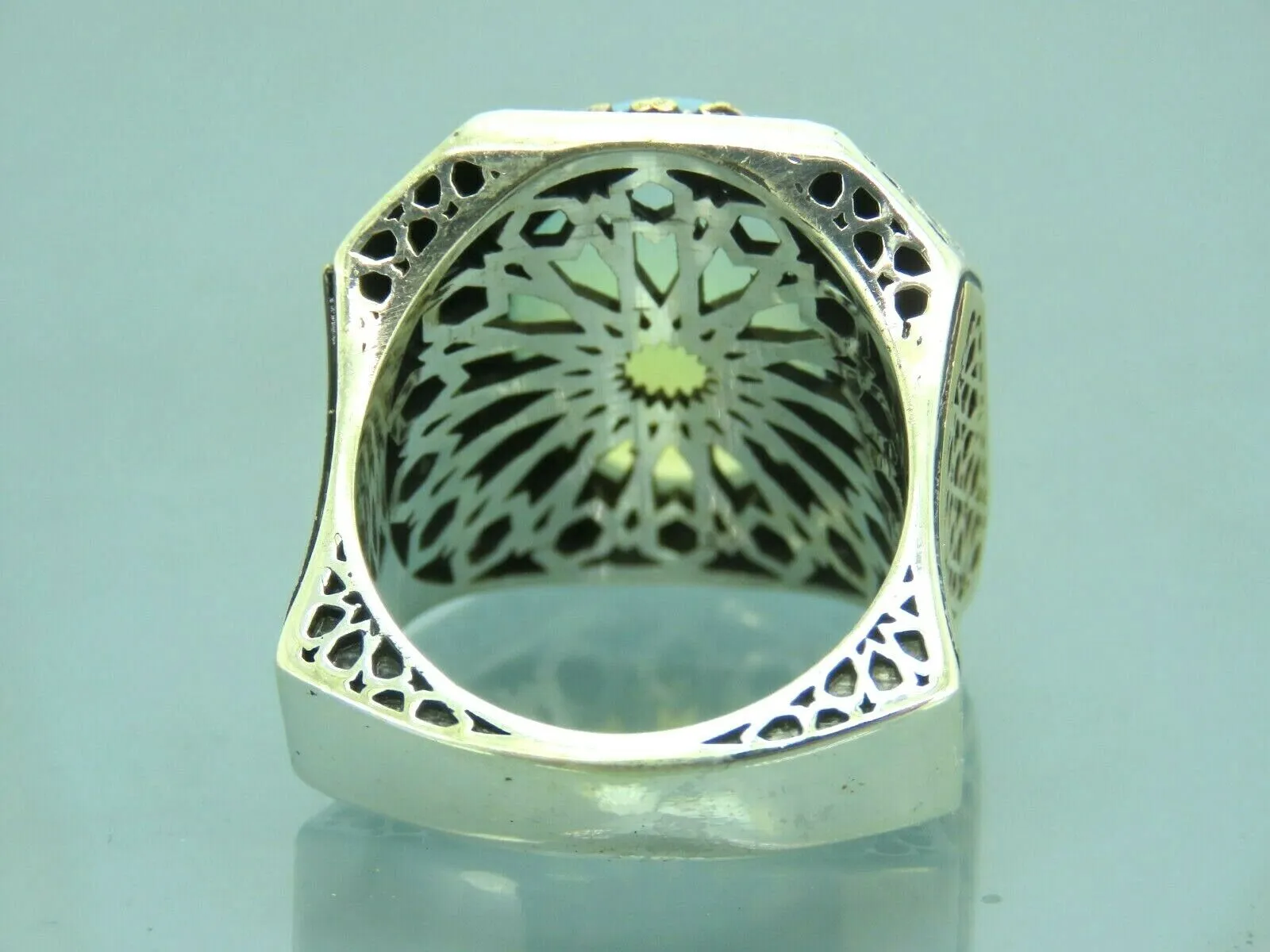 Turkish Handmade Jewelry 925 Sterling Silver Moonstone Mens Rings