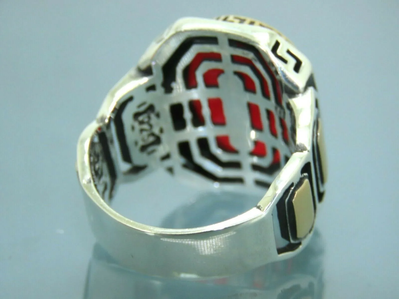 Turkish Handmade Jewelry 925 Sterling Silver Ruby Stone Mens Rings
