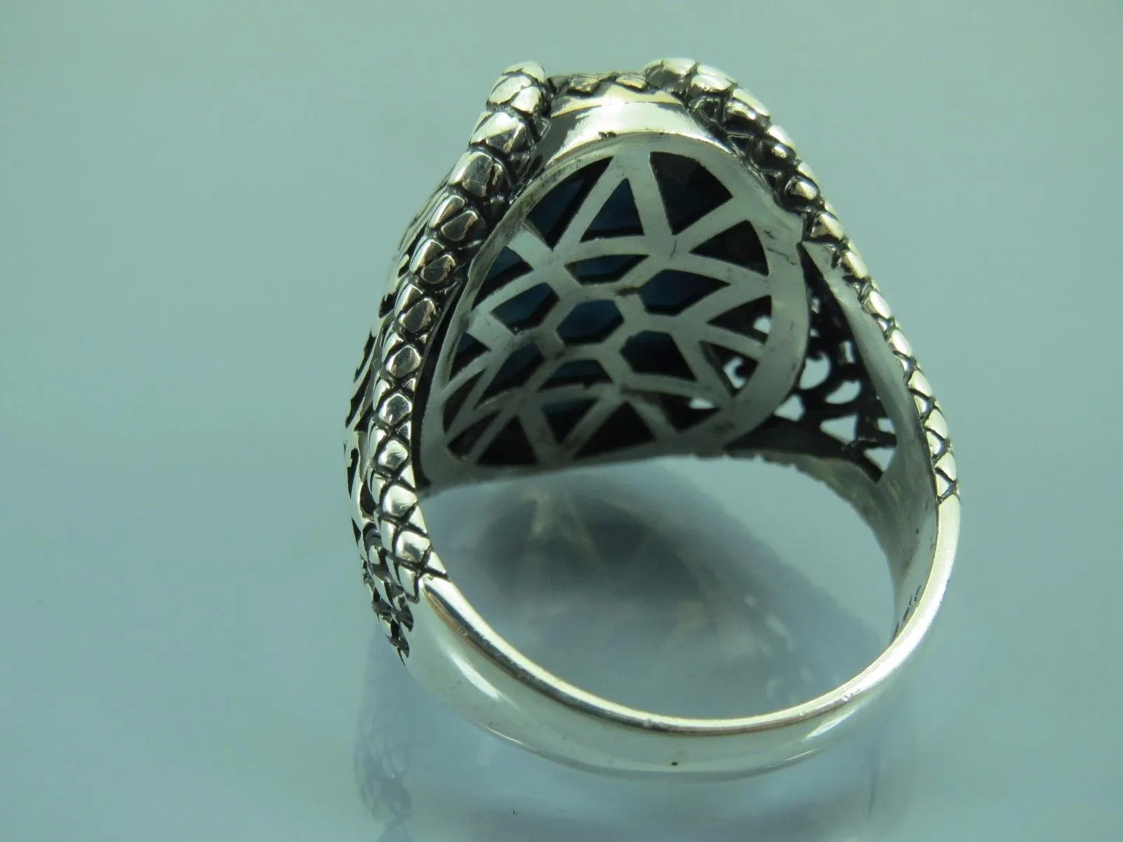 Turkish Handmade Jewelry 925 Sterling Silver Turquoise Stone Mens Rings