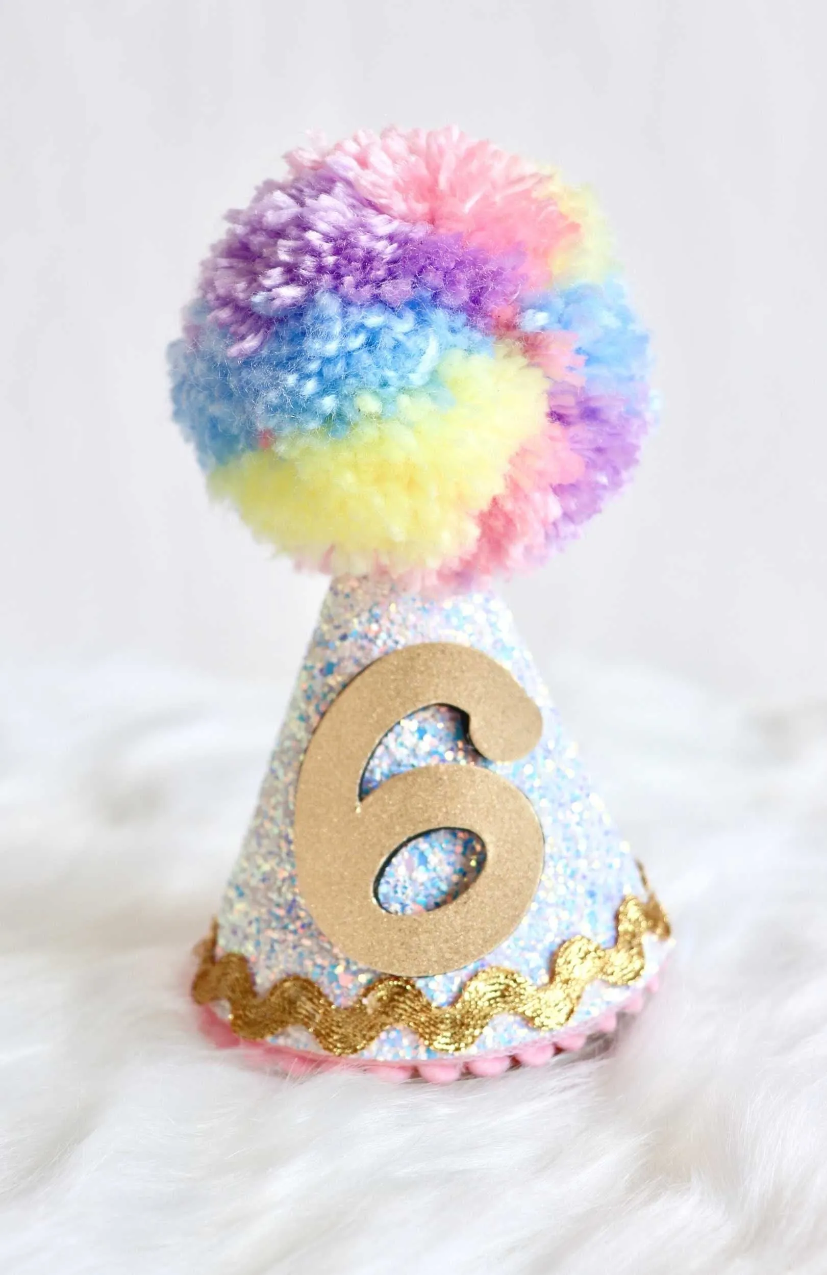 Unicorn Birthday Hat - White - Plain