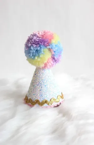 Unicorn Birthday Hat - White - Plain