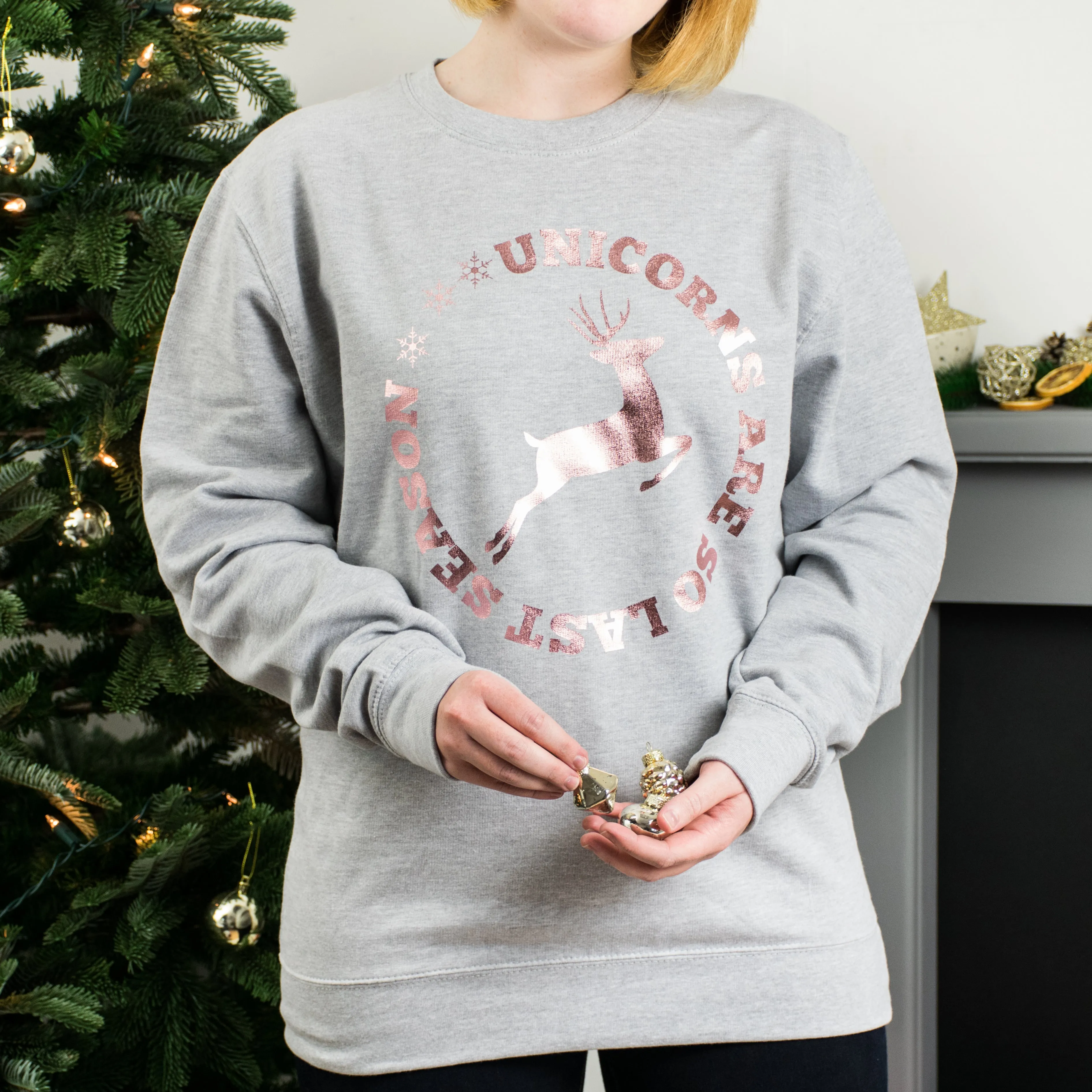 Unicorns Are So Last Season Rose Gold Christmas Jumper
