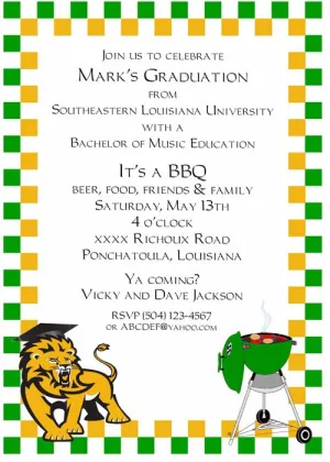 UNIVERSITY MASCOT OR LOGO CUSTOM INVITATION