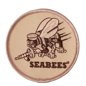US Military USN Seabees Desert Iron On Patch