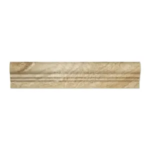 Valencia Travertine OG-2 Double-Step Chair Rail Molding Trim, Honed (LOT of 5 PCS.)