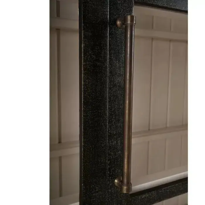 Vannes Display Cabinet w/ Glass Shelves in Vintage Black w/ Putty Interior