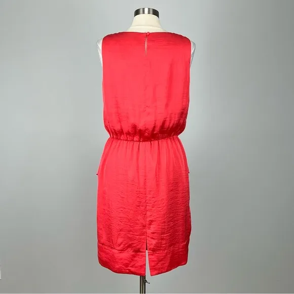 Vince Camuto Womens Sleeveless Tie Front Peplum Dress Coral Pink Orange size 12