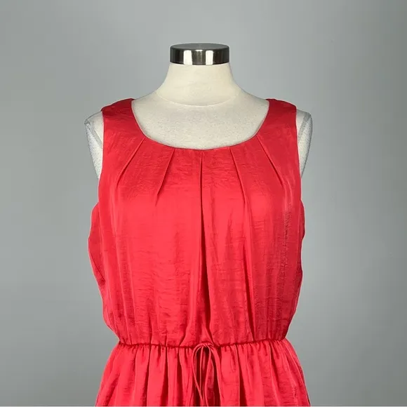 Vince Camuto Womens Sleeveless Tie Front Peplum Dress Coral Pink Orange size 12