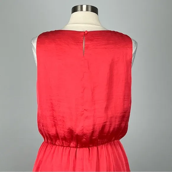 Vince Camuto Womens Sleeveless Tie Front Peplum Dress Coral Pink Orange size 12