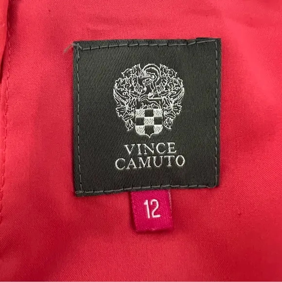 Vince Camuto Womens Sleeveless Tie Front Peplum Dress Coral Pink Orange size 12