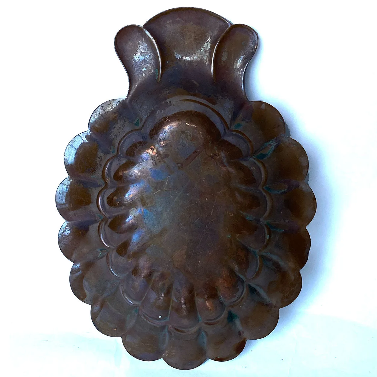 Vintage American Copper Shell-Form One-Handle Trinket / Candy Dish
