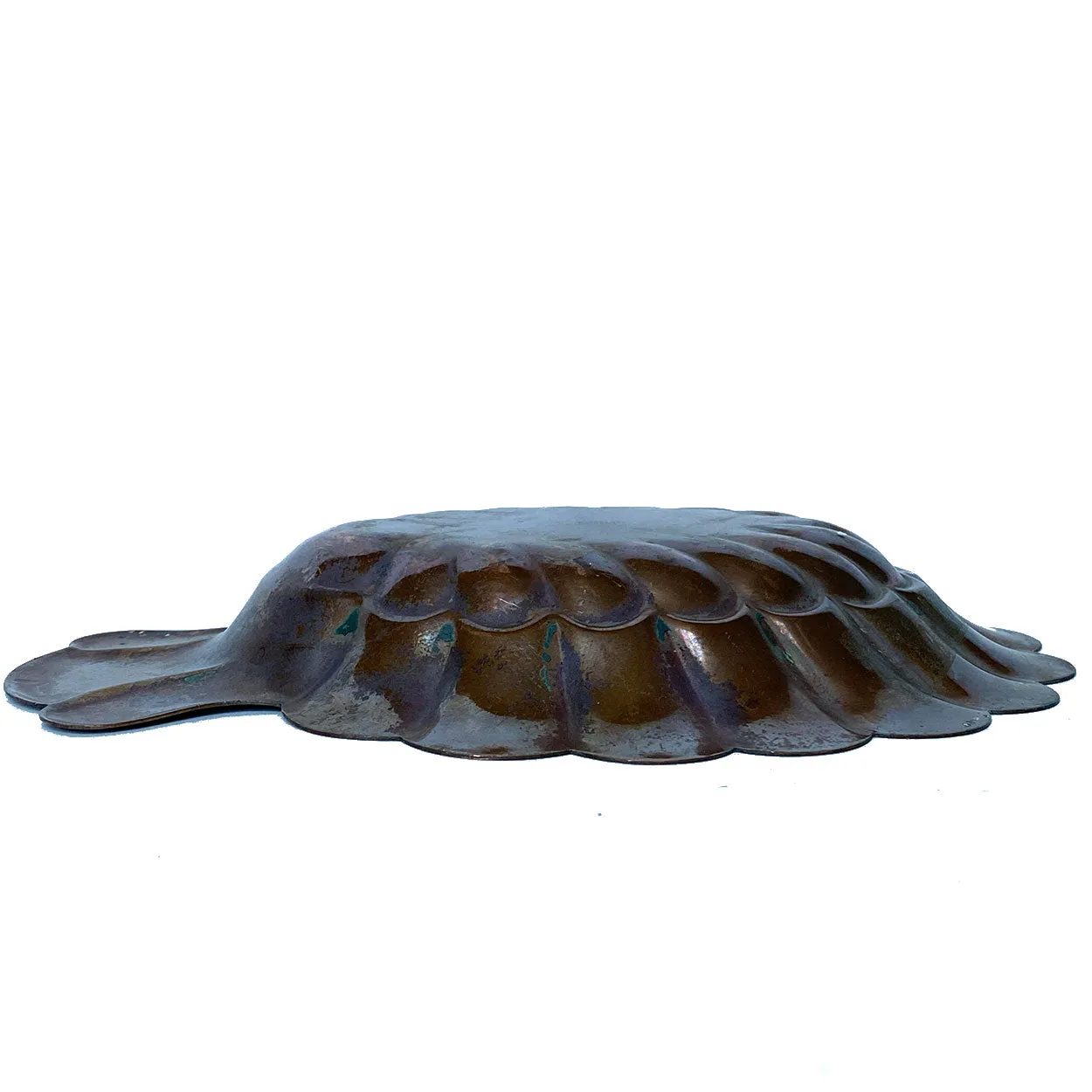 Vintage American Copper Shell-Form One-Handle Trinket / Candy Dish