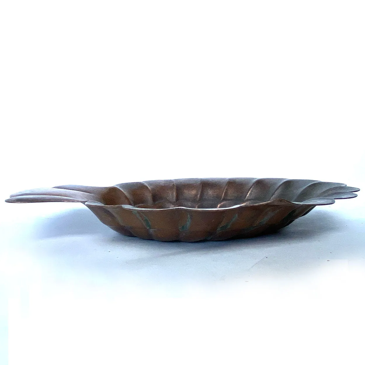 Vintage American Copper Shell-Form One-Handle Trinket / Candy Dish