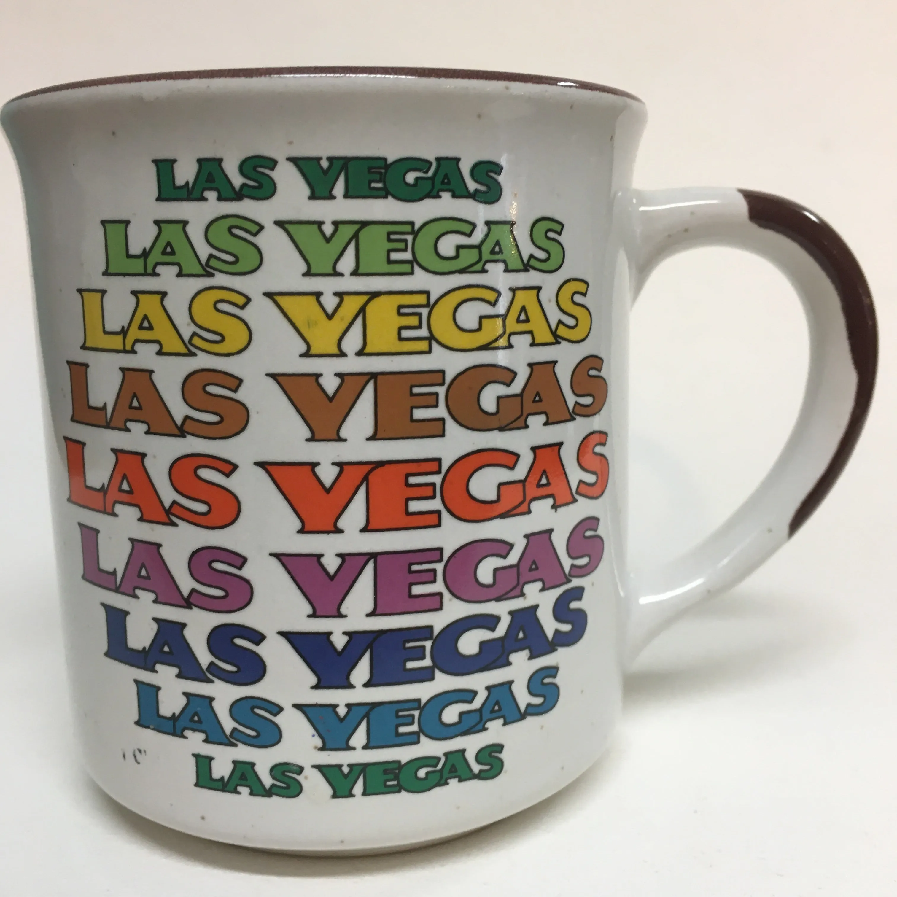 Vintage Las Vegas Rainbow Spellout coffee mug // retro kitsch souvenir
