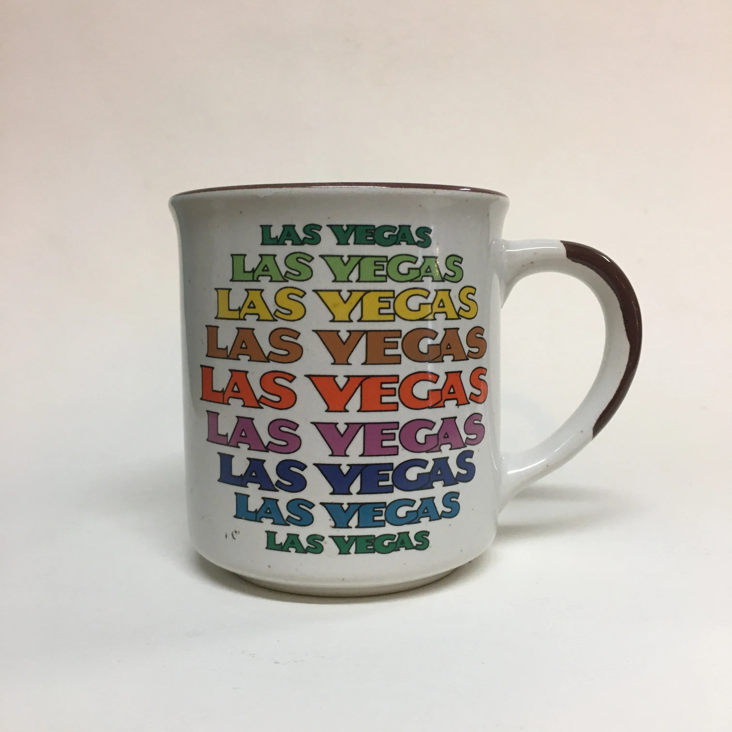 Vintage Las Vegas Rainbow Spellout coffee mug // retro kitsch souvenir