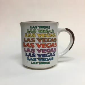 Vintage Las Vegas Rainbow Spellout coffee mug // retro kitsch souvenir